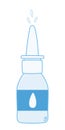 Bottle with medical drops, nasal spray medicine, eye or ear drops, cold and flu treatment, vector