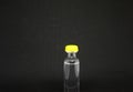 A bottle of medicine insulin and a syringe on a black background. Type 1 diabetes. Close-up with space for inscription