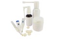 Bottle of Medicine with pills, spray and termometr Royalty Free Stock Photo
