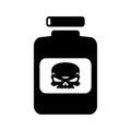 Bottle, medicine, poison icon. Black vector