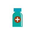 Bottle of medicine, remedy, antibiotics, vector illustration