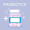 Bottle medicines probiotics icon Royalty Free Stock Photo