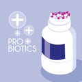 Bottle medicines probiotics icon Royalty Free Stock Photo