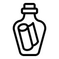 Bottle message icon outline vector. Mail lost vacant Royalty Free Stock Photo