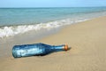 Bottle with Message on Shore