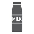 Bottle of milk glyph icon, drink and food Royalty Free Stock Photo