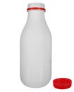 Bottle of milk isolated - opened Royalty Free Stock Photo