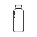 Bottle of milk or juice icon. Thin line art template for logo. Black and white simple illustration. Contour hand drawn isolated Royalty Free Stock Photo