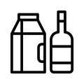 Bottle milk pack line vector icon Royalty Free Stock Photo