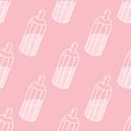 Bottle of milk seamless pattern