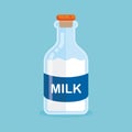 A Bottle of milk vector illustration, with flat design Royalty Free Stock Photo