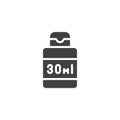 Bottle with 30ml label vector icon Royalty Free Stock Photo
