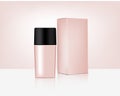 Bottle Mock up Realistic Organic Rose Gold Cosmetic and Box for Skincare Product Background Illustration. Health Care and Medical