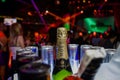 A bottle of Moet champagne at Traditional Serbian Party at Nightclub Royalty Free Stock Photo