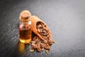 A bottle of myrrh essential oil Royalty Free Stock Photo