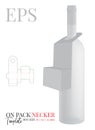 Bottle neck hanger template, vector with die cut / laser cut lines. On pack neck hanger. White, clear, blank, isolated