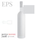 Bottle neck hanger template, vector with die cut / laser cut lines. Bottle neck banner. White, clear, blank, isolated