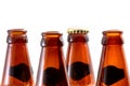 Bottle neck opened isolated on white. Beer alcoholism concept Royalty Free Stock Photo