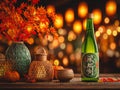 bottle of Nihonshu Japanese sake Royalty Free Stock Photo