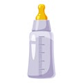 Bottle with nipple icon, cartoon style