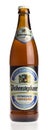 Bottle of non alcoholic Weihenstephaner wheat beer isolated on white