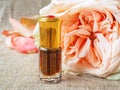 Rose perfumed oil. Arab perfume in mini bottles.