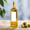 Bottle of olive oil, blank empty generic product packaging mockup