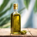 Bottle of olive oil, blank empty generic product packaging mockup