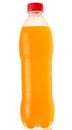 Bottle of orange soda isolated on white background Royalty Free Stock Photo