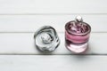 A bottle package of pink BOSS Femme fragrance for women by Hugo Boss