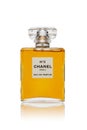 Bottle of perfume Chanel Ã¢ââ 5. on white background. Coco Chanel