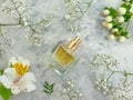 Bottle perfume spray flower a background elegant