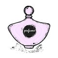 A bottle of perfume for girls, women. Fashion and beauty, trend, aroma.