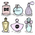 A bottle of perfume for girls, women. Fashion and beauty, trend, aroma.