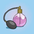 Bottle perfume pop art style vector