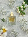 Bottle perfume spray fragrance trend flower a background elegant