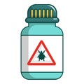 Bottle pest icon, cartoon style
