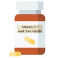Bottle of pills, amoxicillin and clavulanate