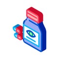 Bottle With Pills For Eyes isometric icon vector illustration