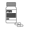 Bottle with pills of insulin.Pills for diabetes.Medications diabetic.Diabetes single icon in outline style vector symbol