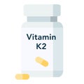 Bottle of pills, vitamin K2 supplement, Royalty Free Stock Photo