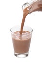 Bottle pouring milk chocolate Royalty Free Stock Photo