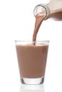 Bottle pouring milk chocolate Royalty Free Stock Photo