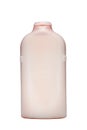 Bottle product for shower and bathroom pink pastel isolated. Shampoo, liquid soap, shower gel. White background Royalty Free Stock Photo