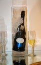 Prosecco on a glass of ice. Royalty Free Stock Photo