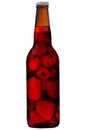 A bottle of raspberry drink