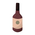 Bottle of red italian wine. Vector Royalty Free Stock Photo