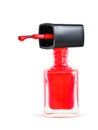 Bottle of red nail polish Royalty Free Stock Photo