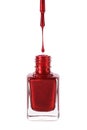 Bottle of red nail polish Royalty Free Stock Photo