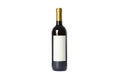 Bottle of red wine with empty space isolated on white Royalty Free Stock Photo